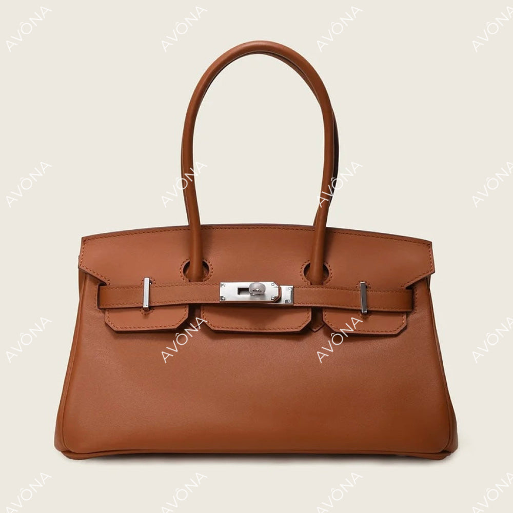 TOKIO SMOOTH GOLDEN BROWN SHOULDER EDITION M (29x13x15cm) / SILVER