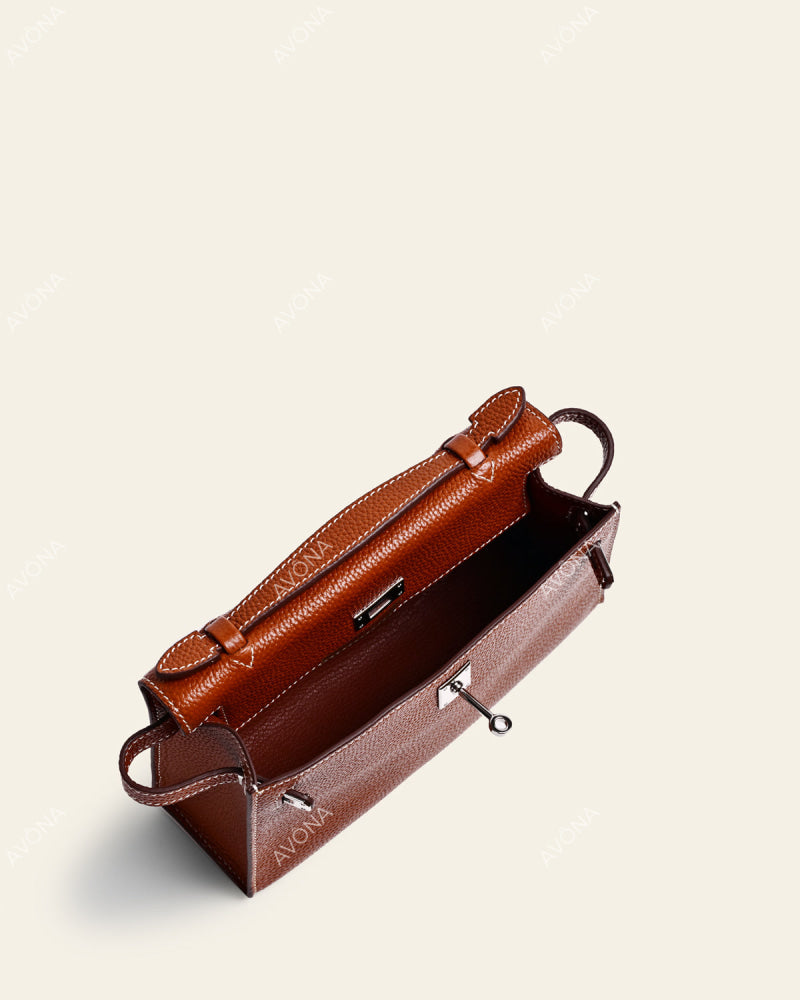 AYLO PATINA GOLDEN BROWN - S - (W 22 × H 14 × D 6 cm) / SILVER