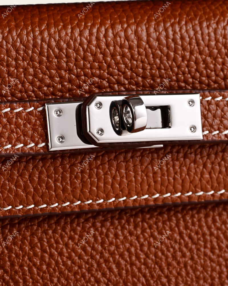 AYLO PATINA GOLDEN BROWN - S - (W 22 × H 14 × D 6 cm) / SILVER