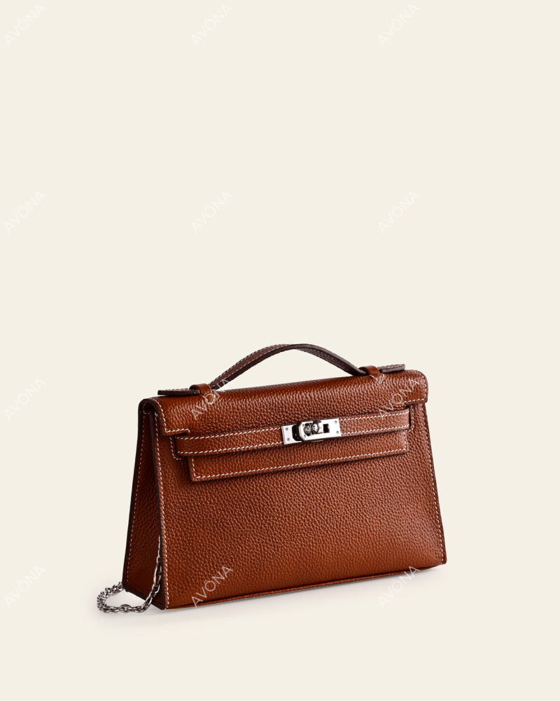 AYLO PATINA GOLDEN BROWN - S - (W 22 × H 14 × D 6 cm) / SILVER