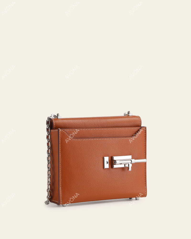 CAPRI GOLDEN BROWN - XS - (W 17 x H 15 x D 5 cm) / SILVER