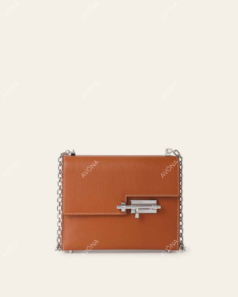 CAPRI GOLDEN BROWN - XS - (W 17 x H 15 x D 5 cm) / SILVER