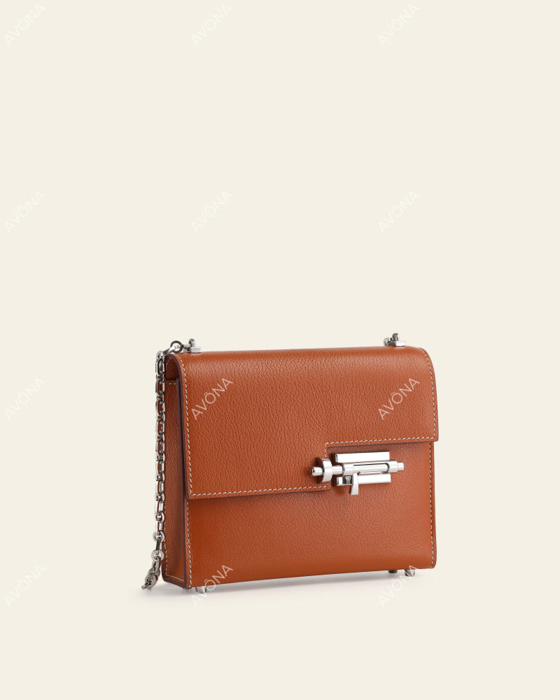 CAPRI GOLDEN BROWN - XS - (W 17 x H 15 x D 5 cm) / SILVER