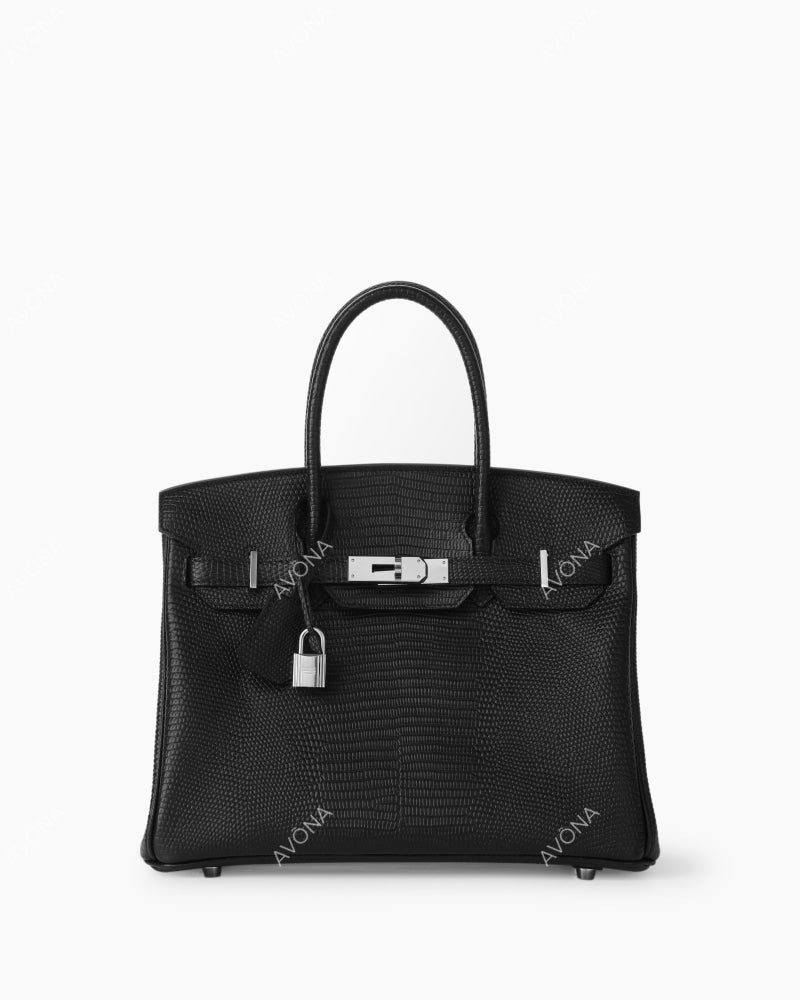 FAYE TOKIO LIZARD ONYX - M - (W 30 x H 23 x D 15 cm) / SILVER