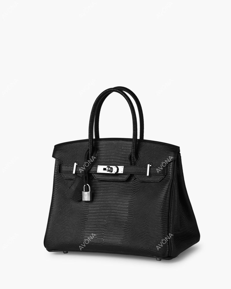 FAYE TOKIO LIZARD ONYX - M - (W 30 x H 23 x D 15 cm) / SILVER