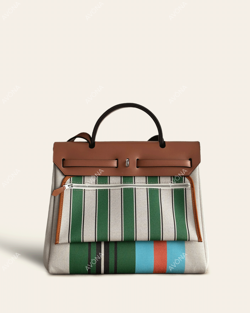FLORENCE CANDY STRIPE OCEAN - M - (W 31 x H 26 x D 9 cm) / SILVER