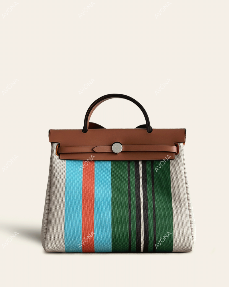 FLORENCE CANDY STRIPE OCEAN - M - (W 31 x H 26 x D 9 cm) / SILVER