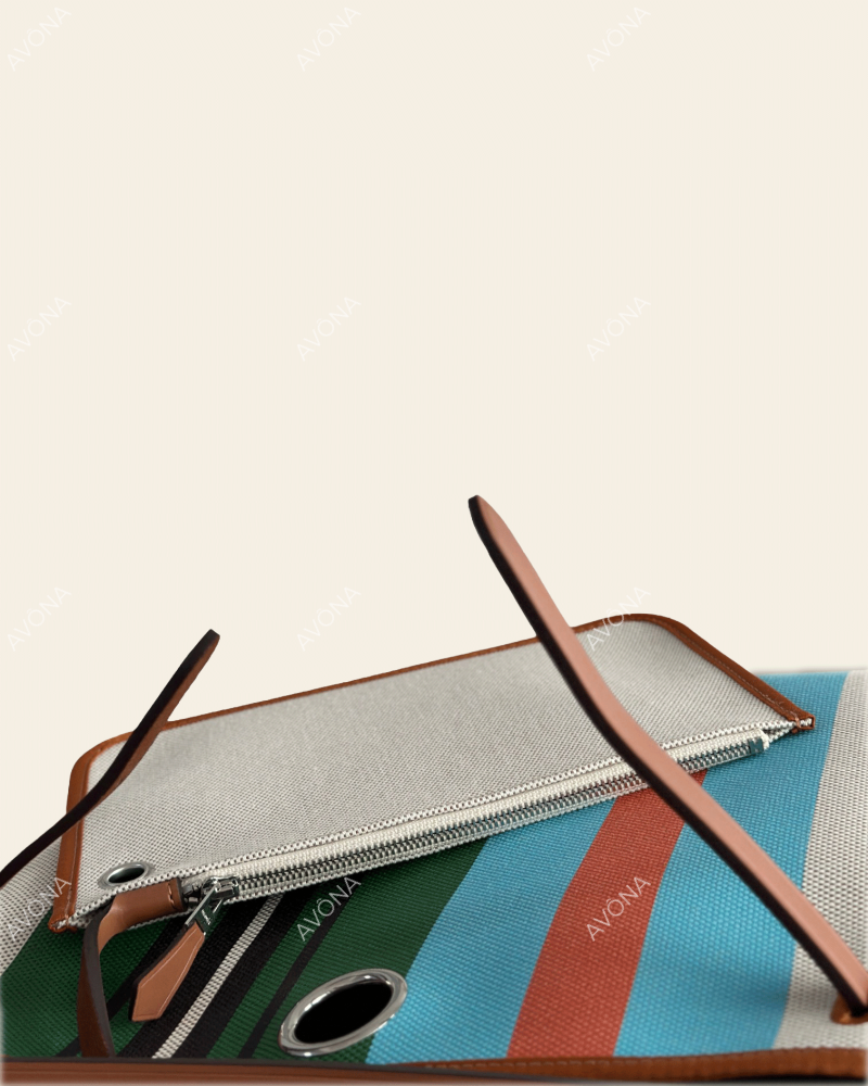 FLORENCE CANDY STRIPE OCEAN - M - (W 31 x H 26 x D 9 cm) / SILVER