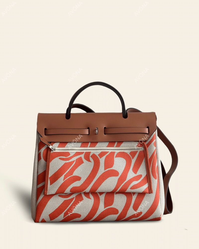 FLORENCE HARBOUR ORANGE - M - (W 31 x H 26 x D 9 cm) / SILVER