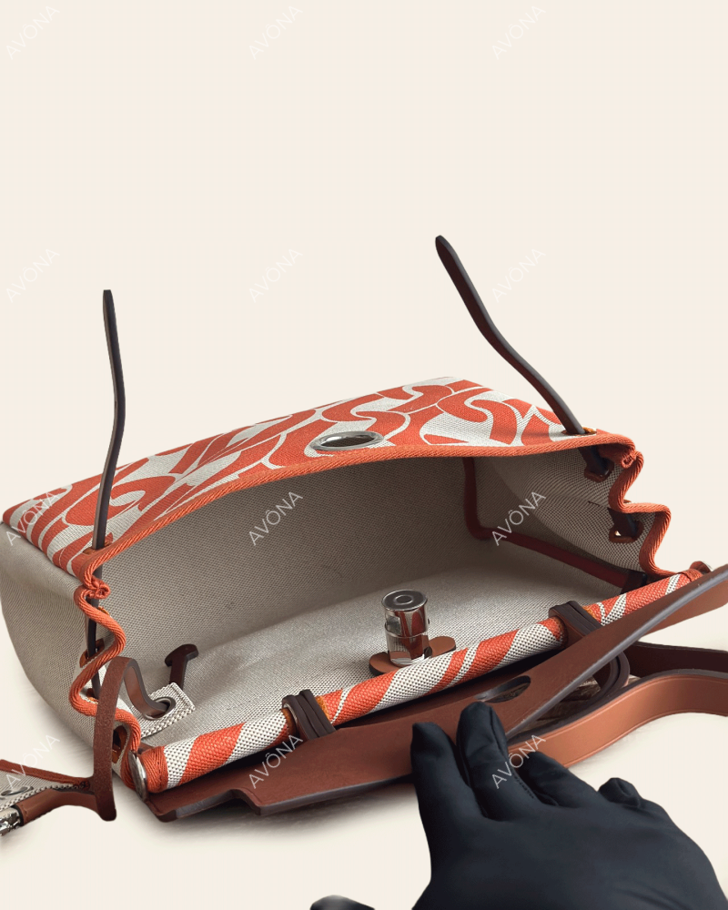 FLORENCE HARBOUR ORANGE - M - (W 31 x H 26 x D 9 cm) / SILVER
