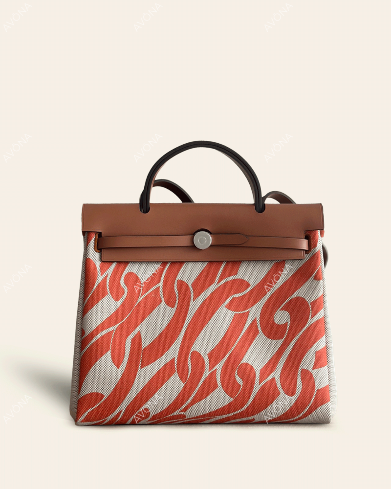 FLORENCE HARBOUR ORANGE - M - (W 31 x H 26 x D 9 cm) / SILVER