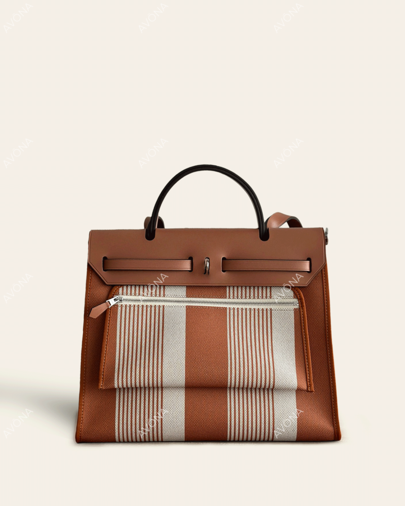 FLORENCE MONOGRAM GOLDEN BROWN II - M - (W 31 x H 26 x D 9 cm) / SILVER
