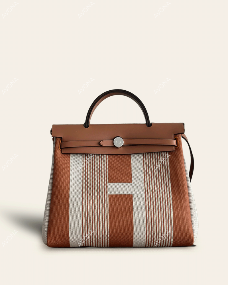 FLORENCE MONOGRAM GOLDEN BROWN - M - (W 31 x H 26 x D 9 cm) / SILVER