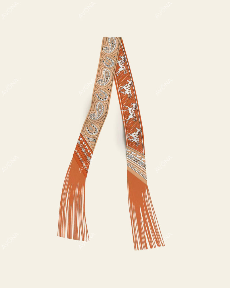 FRINGED SILK SCARF - 1
