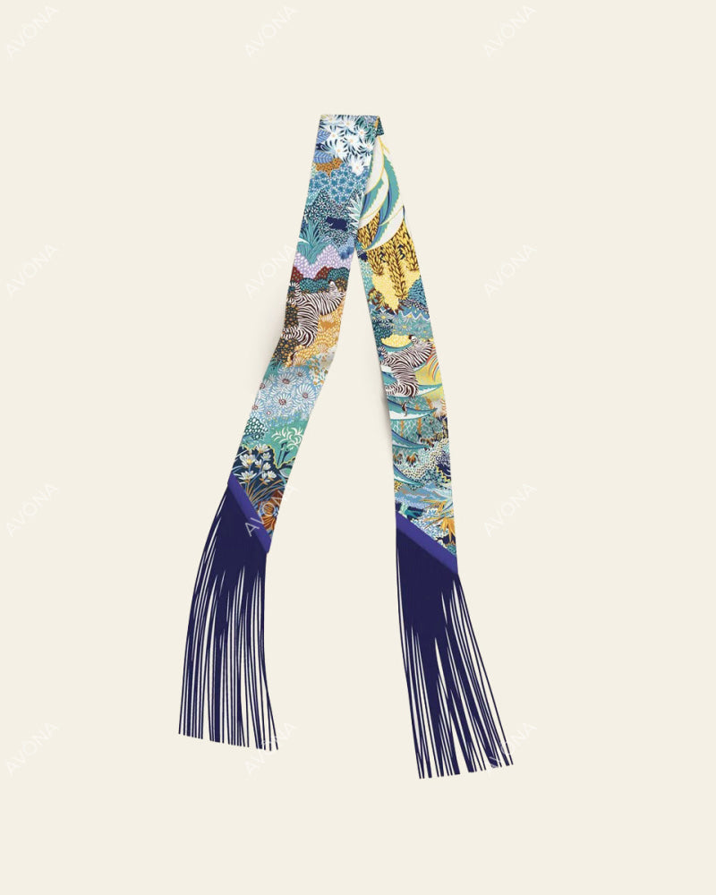 FRINGED SILK SCARF - 11