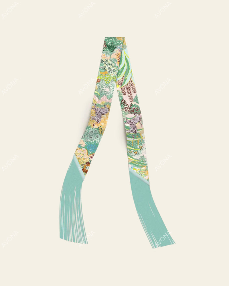 FRINGED SILK SCARF - 12