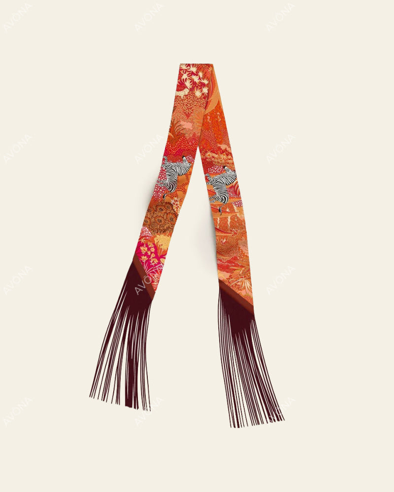 FRINGED SILK SCARF - 14