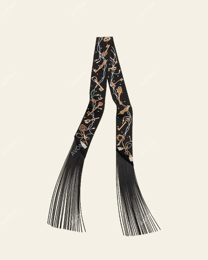 FRINGED SILK SCARF - 15