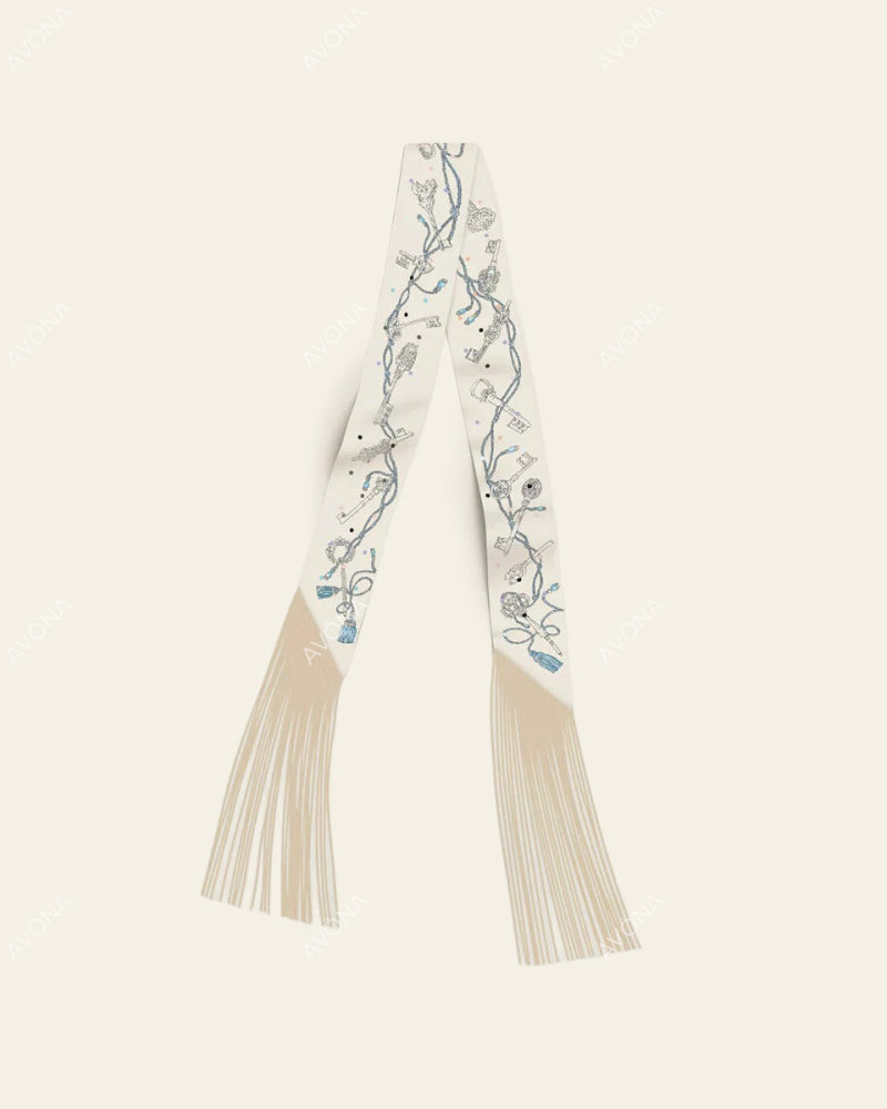 FRINGED SILK SCARF - 17