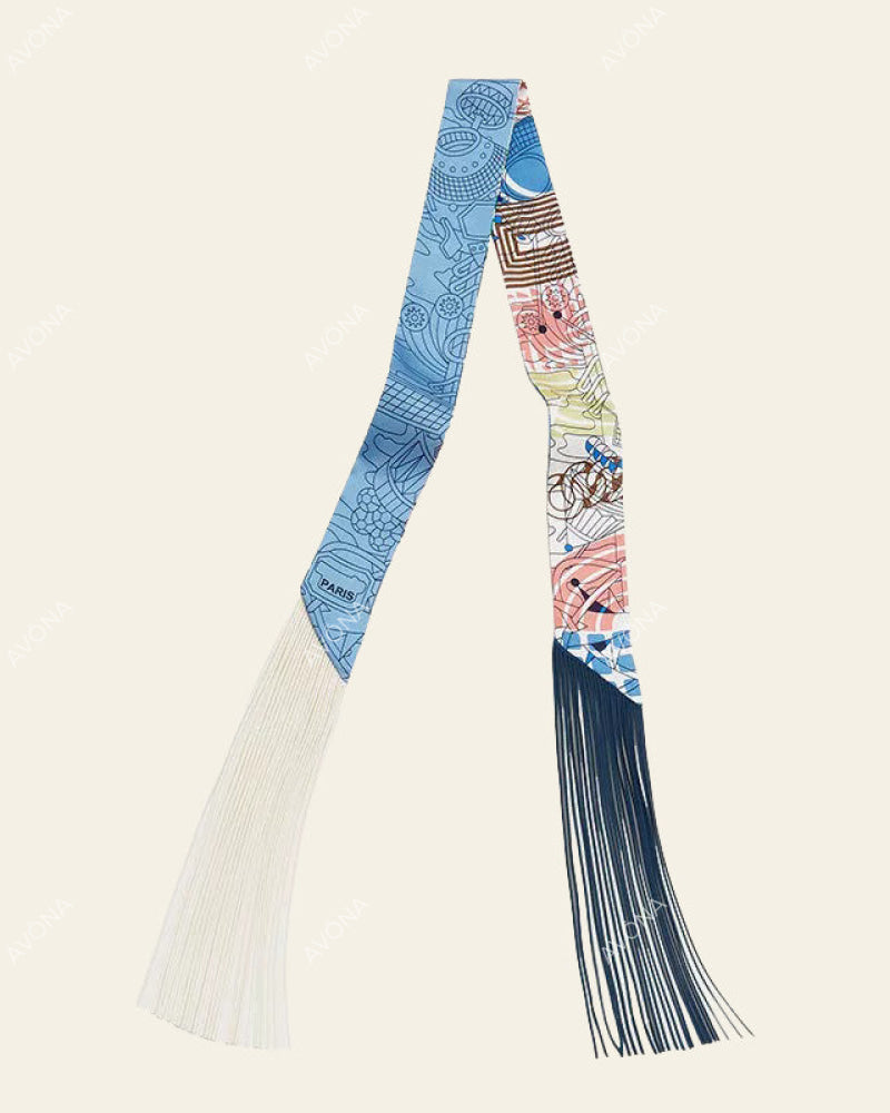 FRINGED SILK SCARF - 19