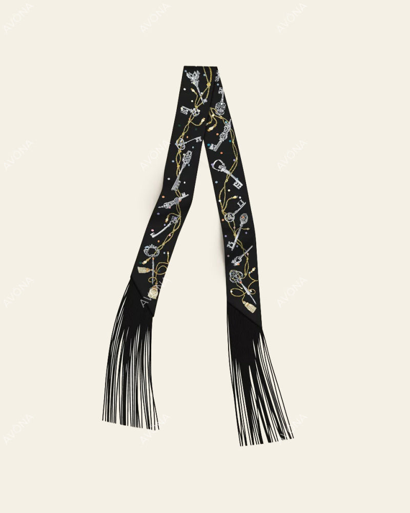 FRINGED SILK SCARF - 20