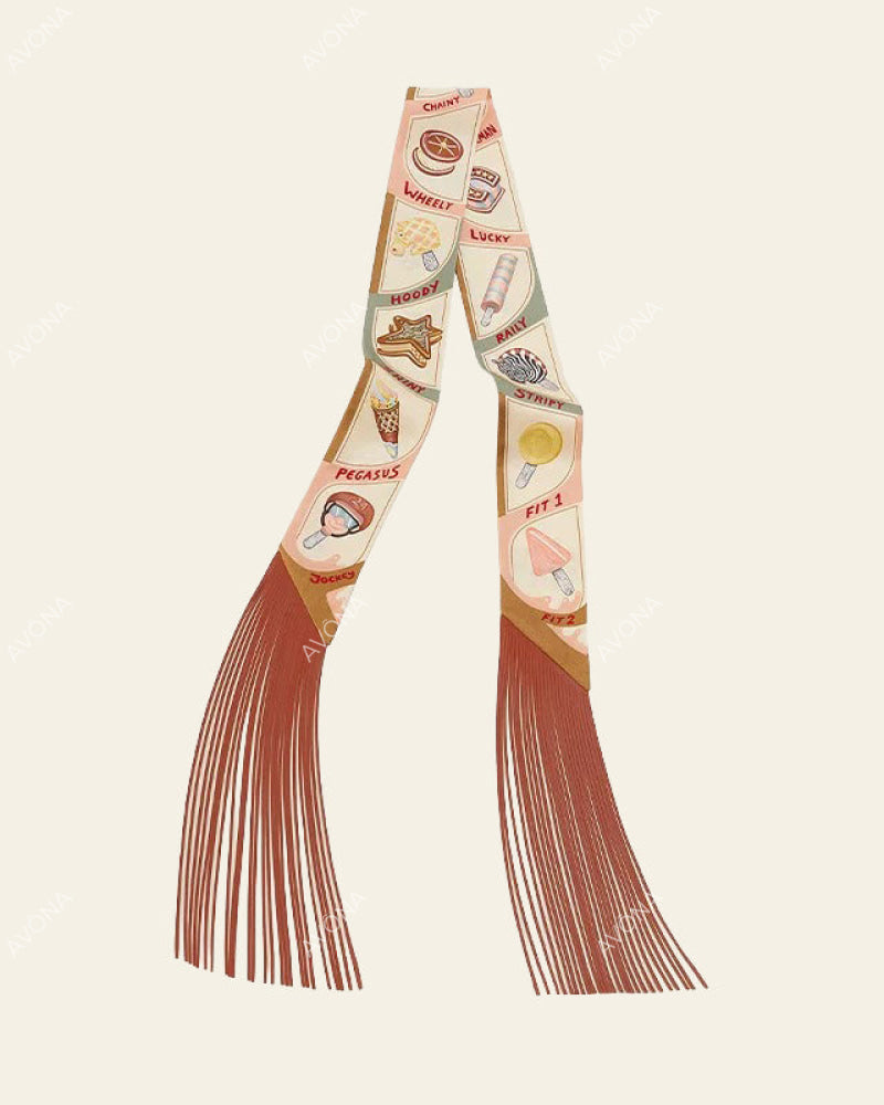 FRINGED SILK SCARF - 21