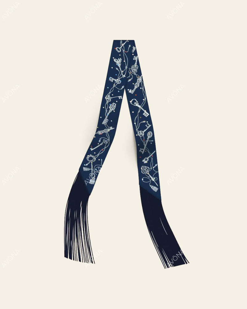 FRINGED SILK SCARF - 22
