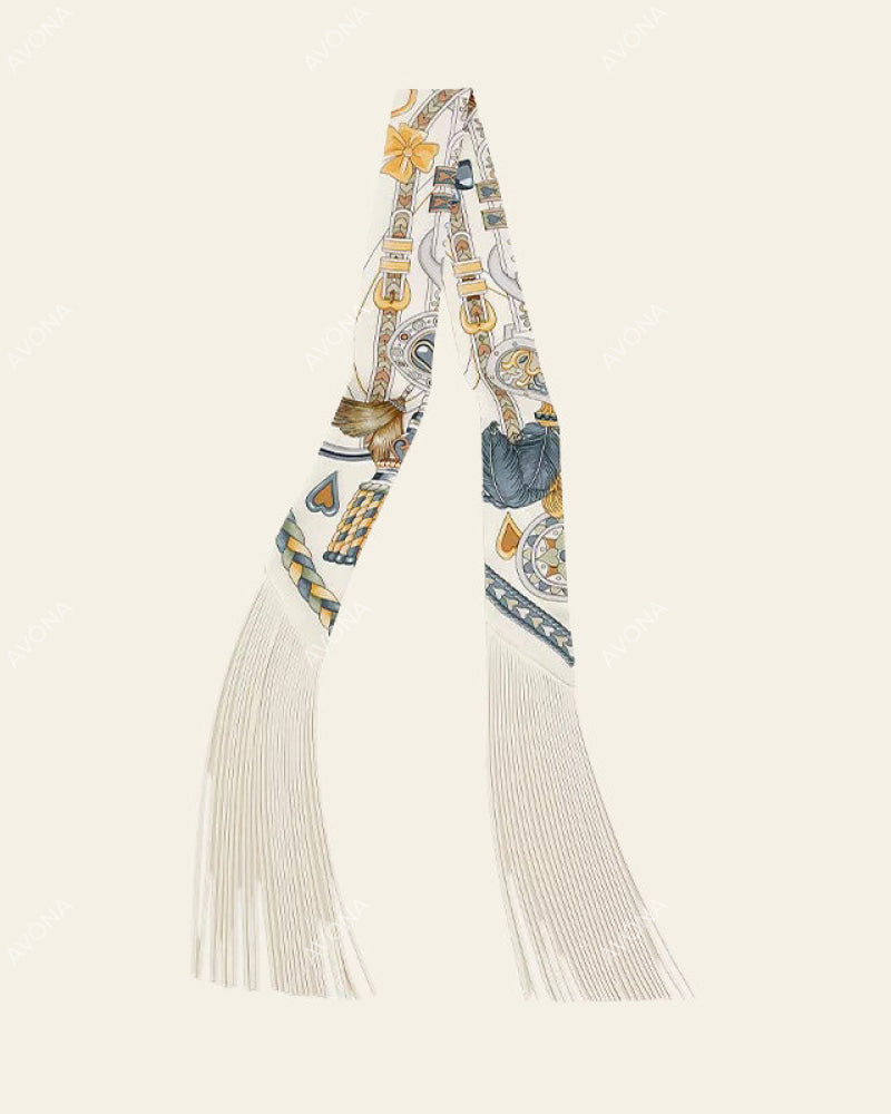 FRINGED SILK SCARF - 23