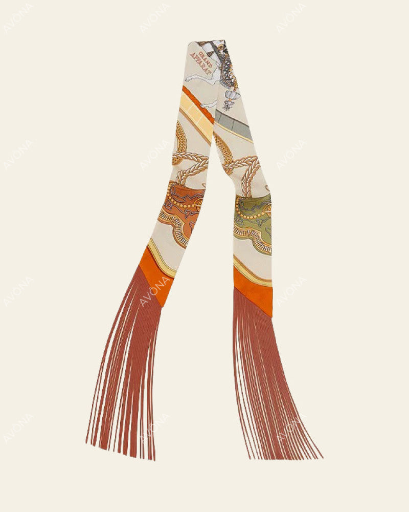 FRINGED SILK SCARF - 25