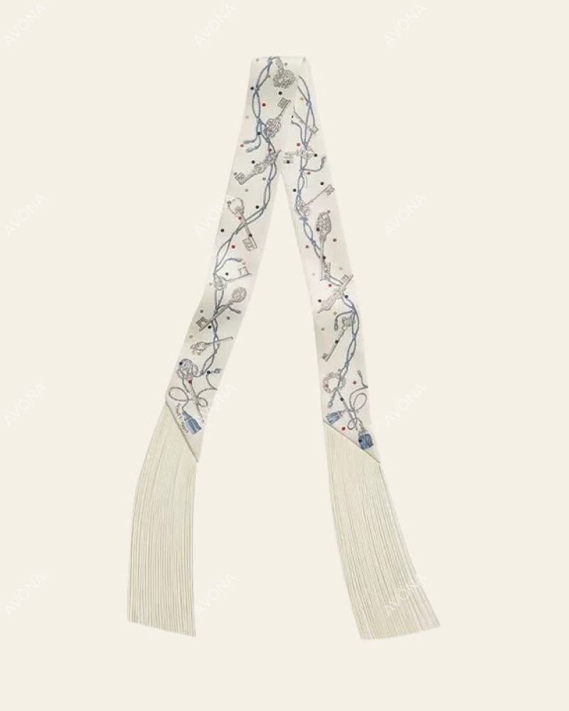 FRINGED SILK SCARF - 26