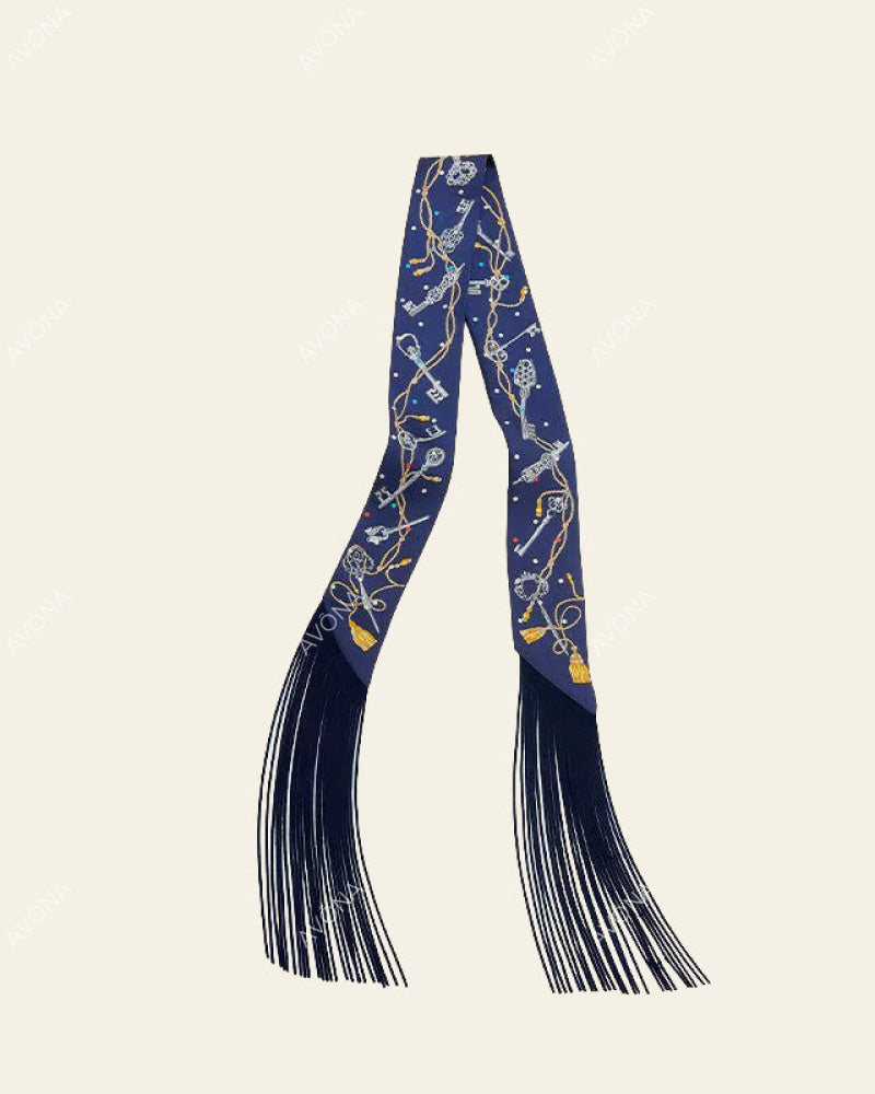 FRINGED SILK SCARF - 28