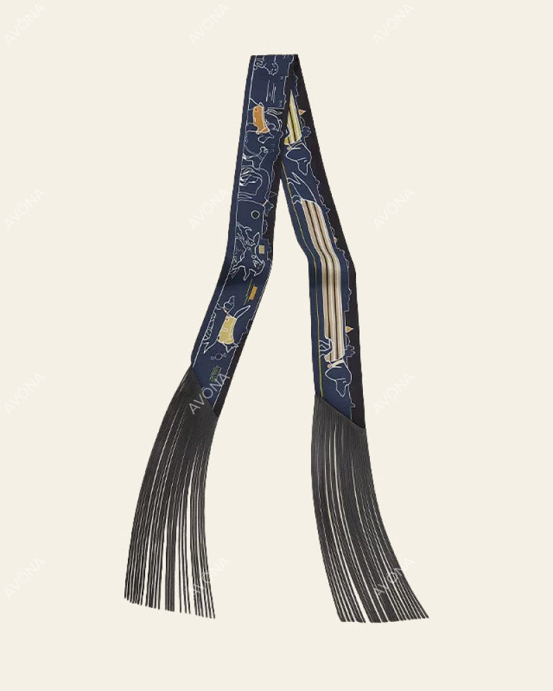 FRINGED SILK SCARF - 31
