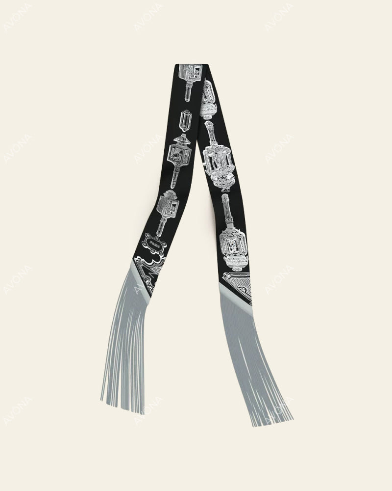 FRINGED SILK SCARF - 32
