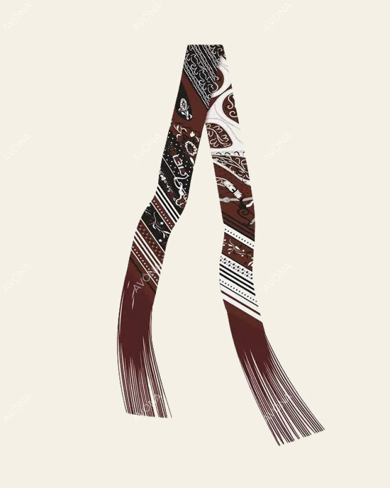 FRINGED SILK SCARF - 34