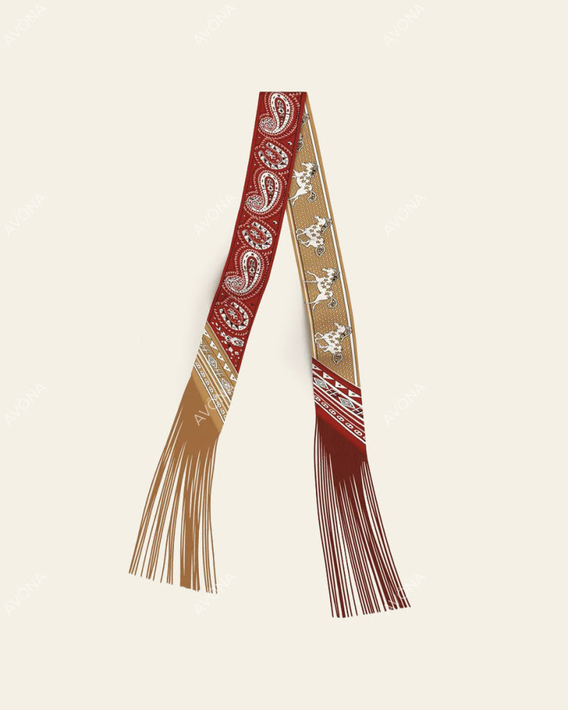 FRINGED SILK SCARF - 7