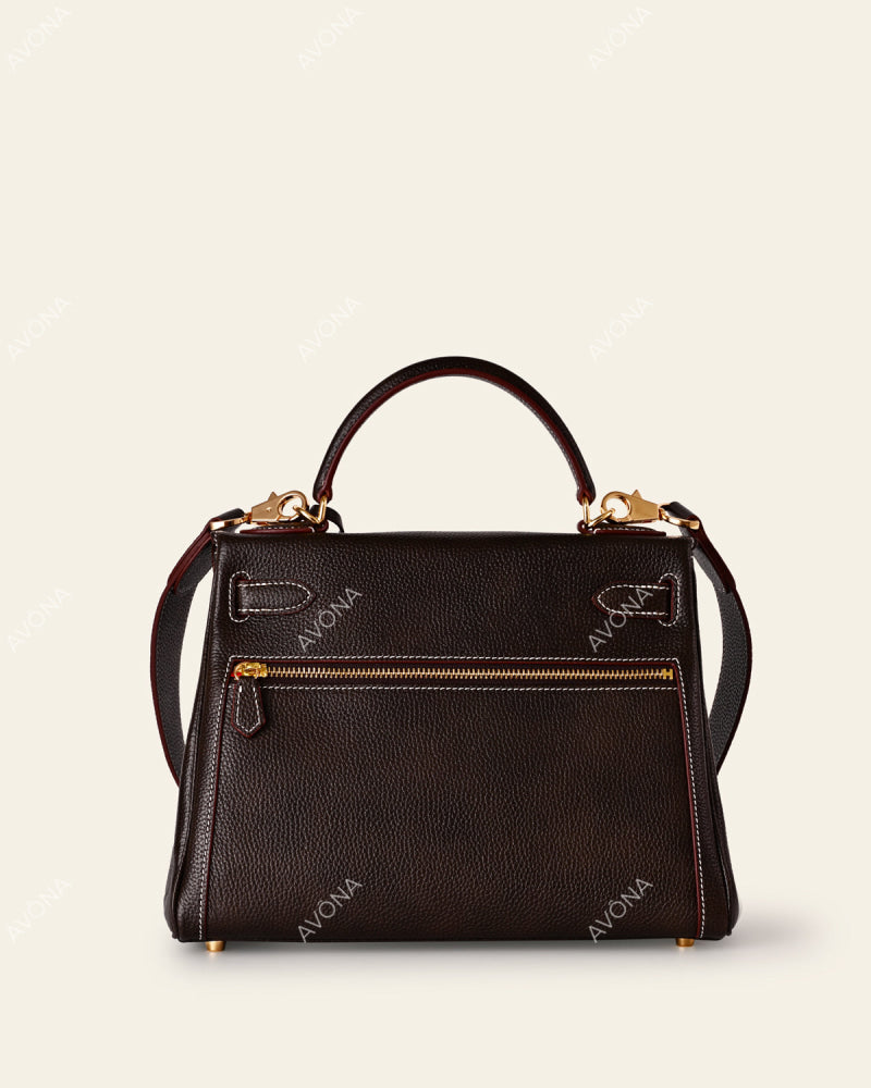KRONOS POCHE PATINA EBONY - L - (W 28 x H 22 x D 11 cm) / GOLD