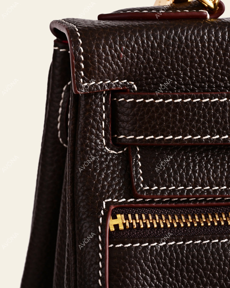 KRONOS POCHE PATINA EBONY - L - (W 28 x H 22 x D 11 cm) / GOLD