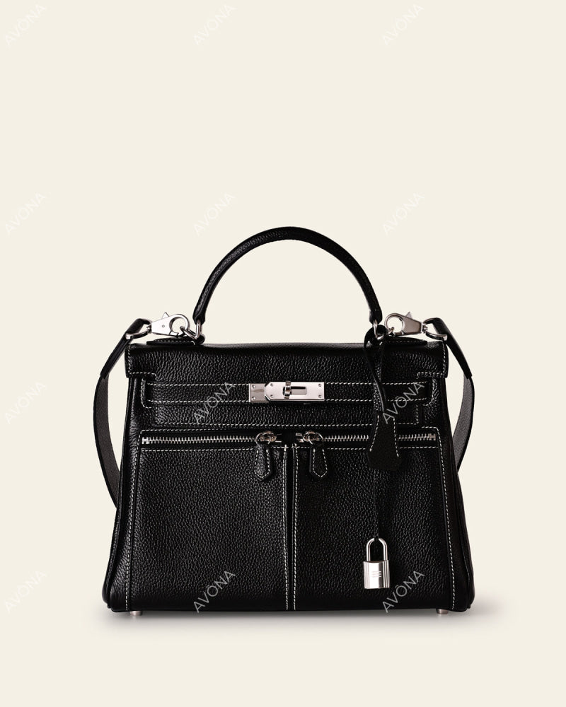 KRONOS POCHE PATINA ONYX - L - (W 28 x H 22 x D 11 cm) / GOLD