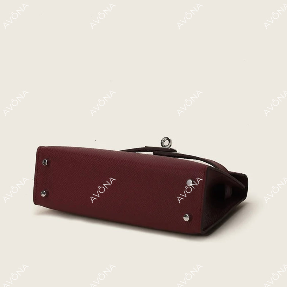 MINI BURGUNDY XS (19x13x5cm) / SILVER