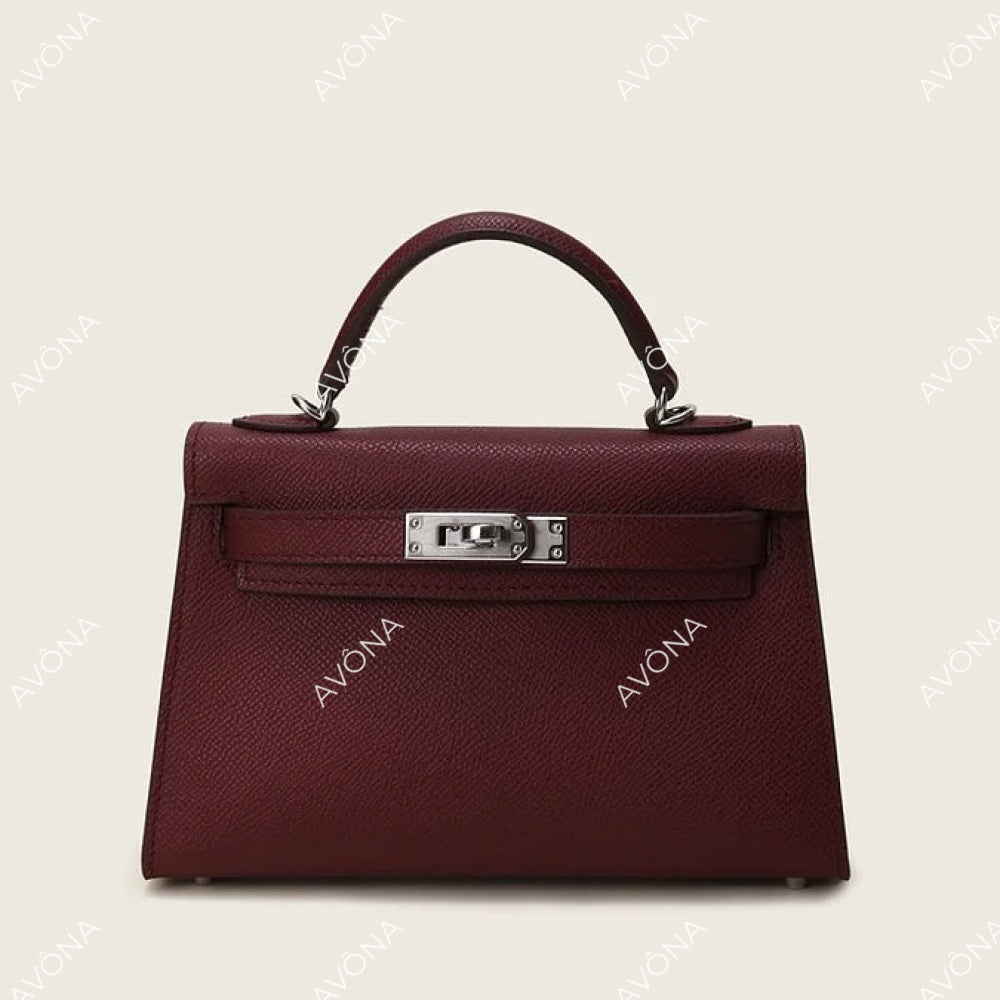 MINI BURGUNDY XS (19x13x5cm) / SILVER
