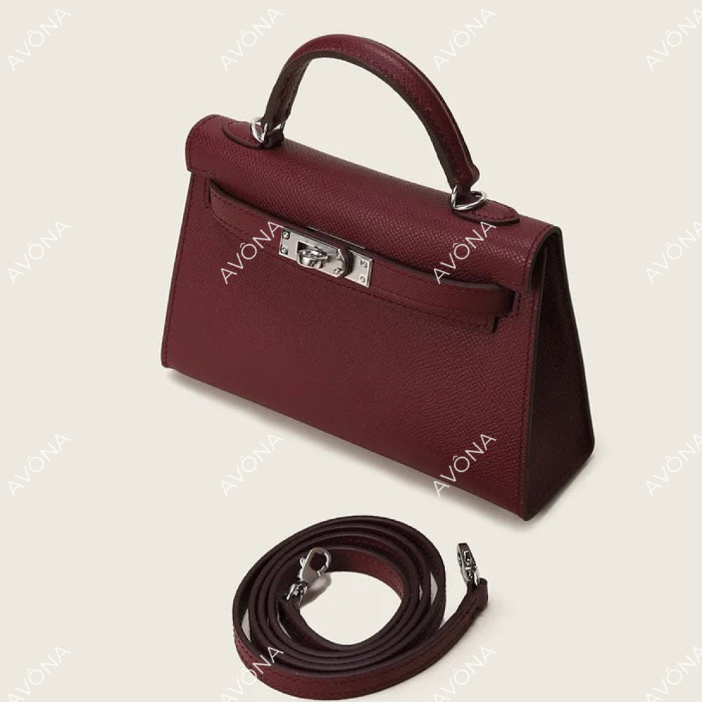 MINI BURGUNDY XS (19x13x5cm) / SILVER