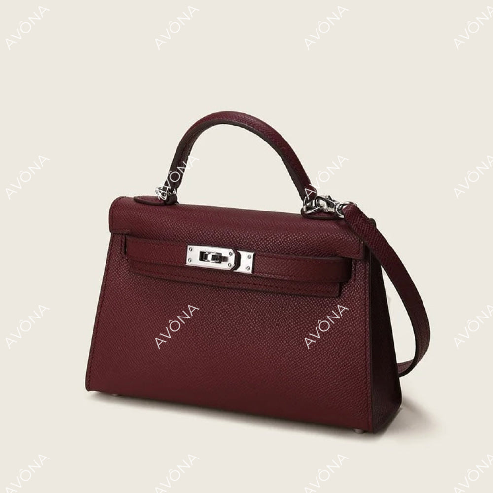 MINI BURGUNDY XS (19x13x5cm) / SILVER