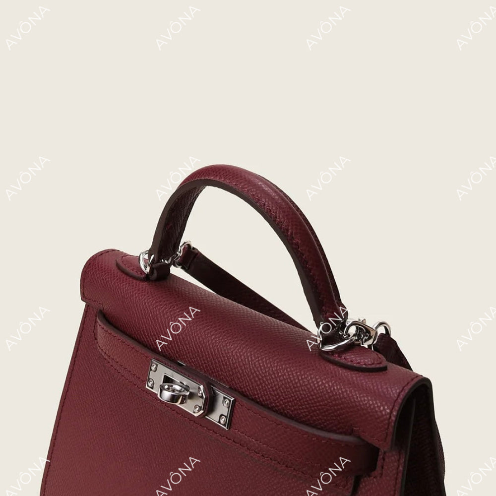 MINI BURGUNDY XS (19x13x5cm) / SILVER