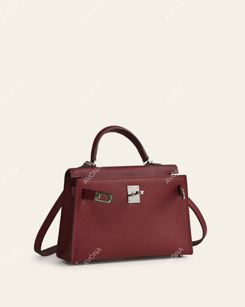 MINI BURGUNDY - XS - (W 19 × H 13 × D 4.5 cm) / SILVER