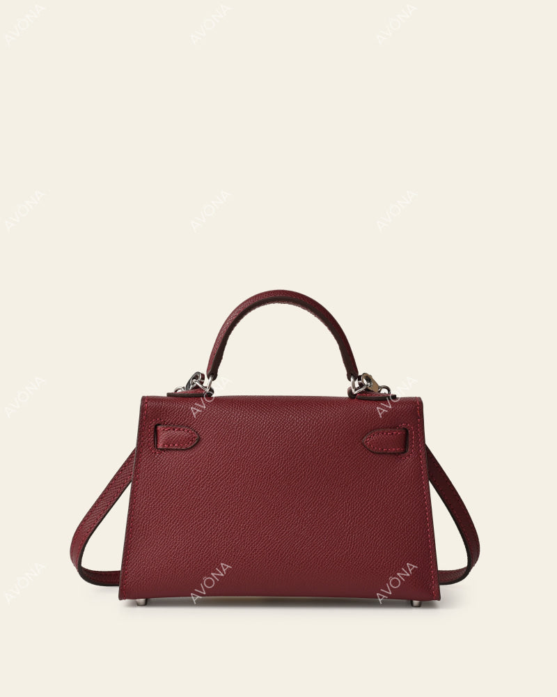 MINI BURGUNDY - XS - (W 19 × H 13 × D 4.5 cm) / SILVER