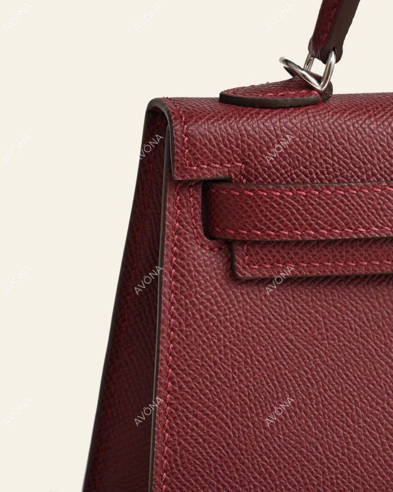 MINI BURGUNDY - XS - (W 19 × H 13 × D 4.5 cm) / SILVER