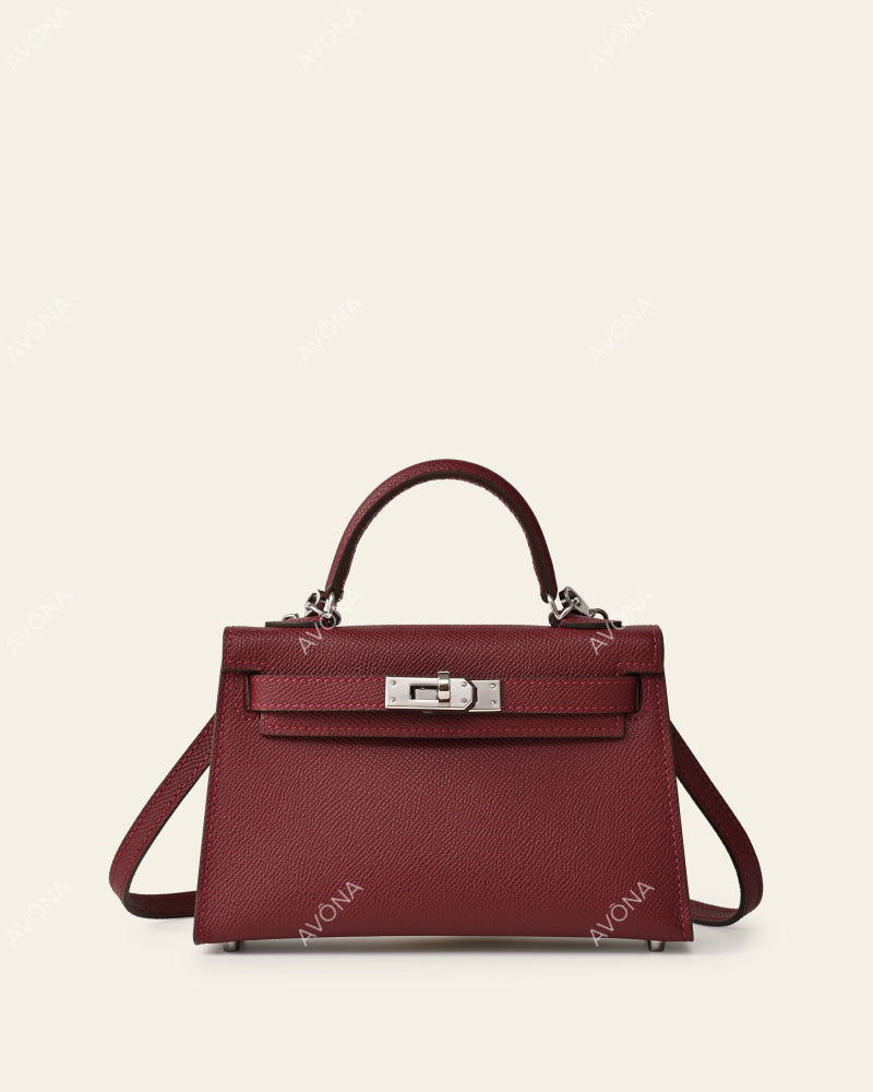 MINI BURGUNDY - XS - (W 19 × H 13 × D 4.5 cm) / SILVER