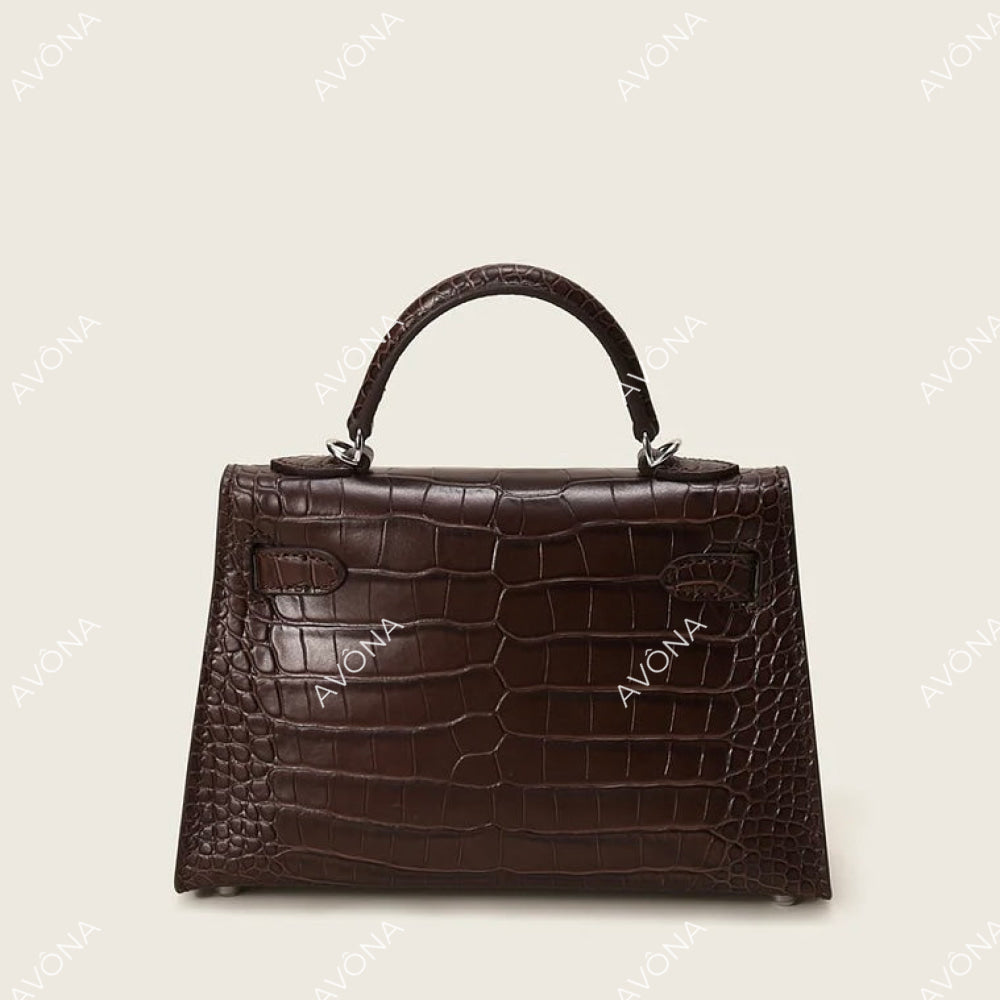 MIRAGE CHOCOLATE CROCODILE XS (19x13x5cm) / SILVER