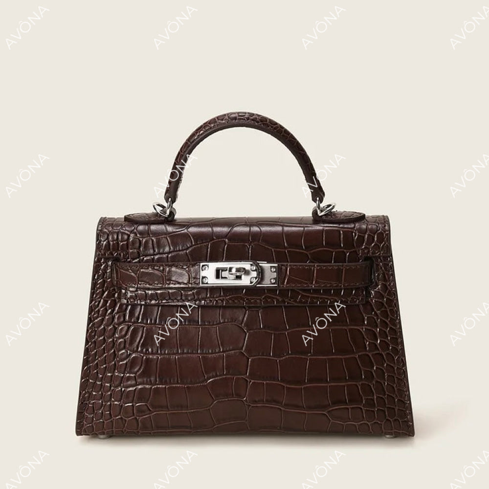 MIRAGE CHOCOLATE CROCODILE XS (19x13x5cm) / SILVER