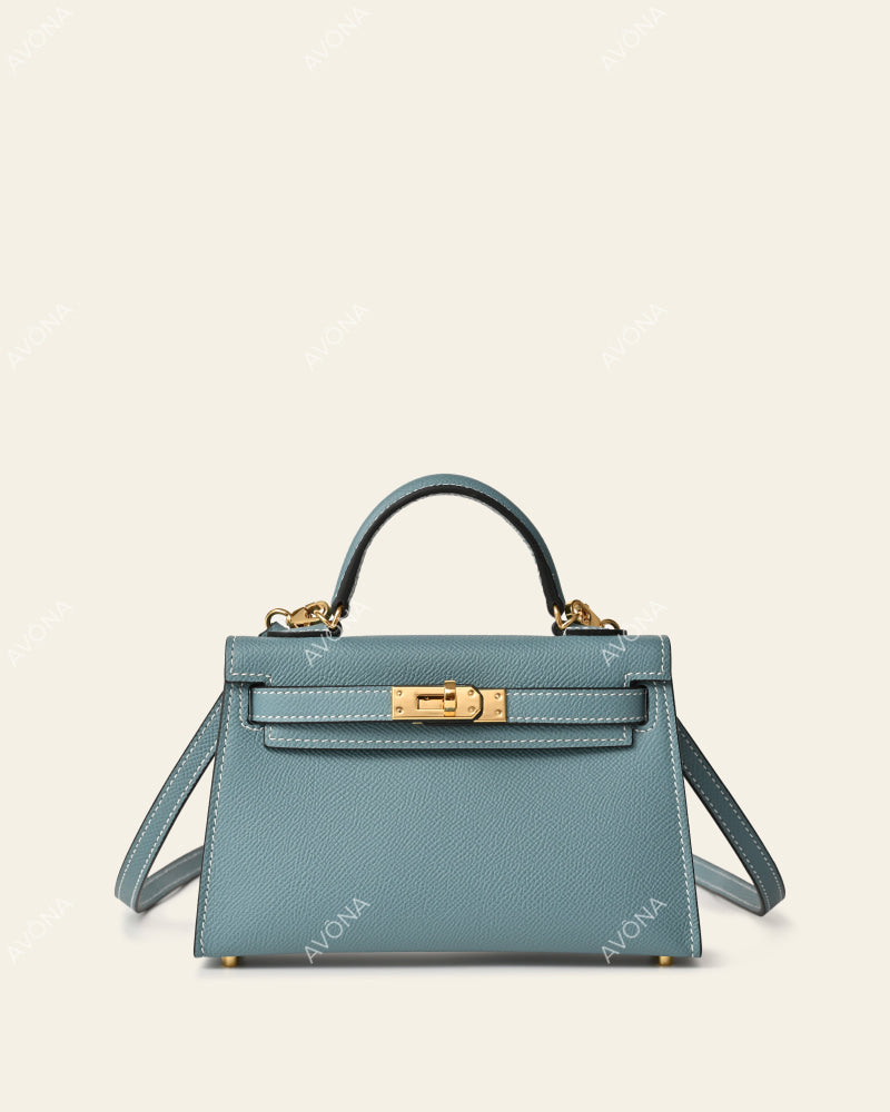 MINI DENIM BLUE - XS - (W 19 × H 13 × D 4.5 cm) / GOLD
